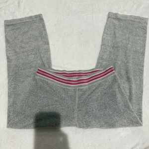 Y2K GAP Gray Velvet Wide Leg Pants with Pink Stripe